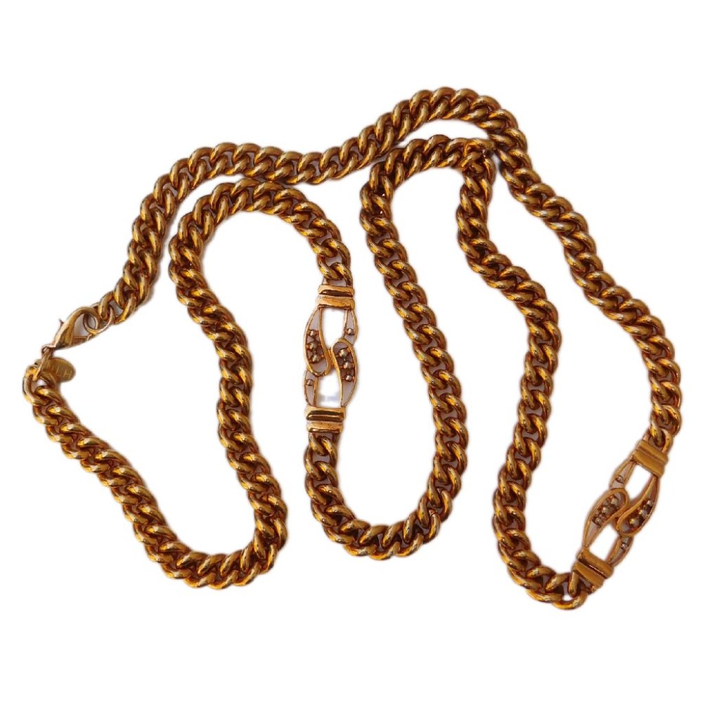 Gold Plated Cable Chain Necklace NLH LANDAU HYMAN Co  34" Signed Bundle …